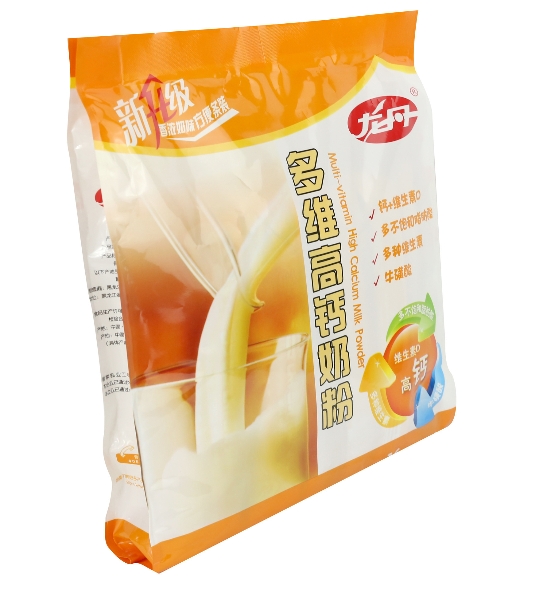 供应龙丹多维高钙奶粉400克 骨骼营养专家袋装奶粉批发 品质保障
