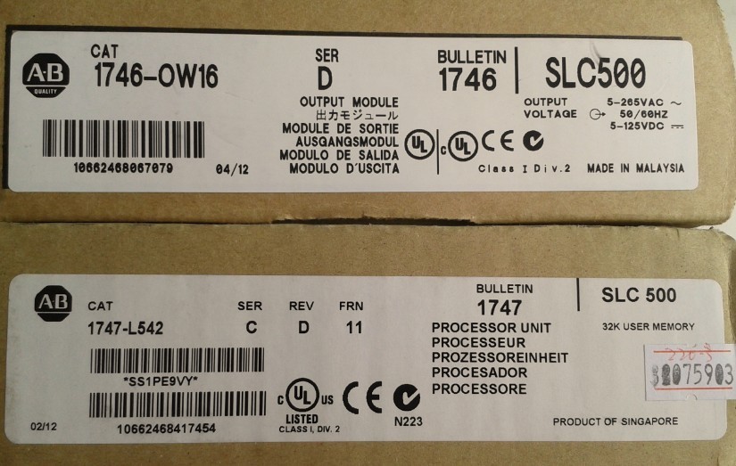 【专业代理】AB PLC 1746-OW8 8点继电器输出模块 AC240V