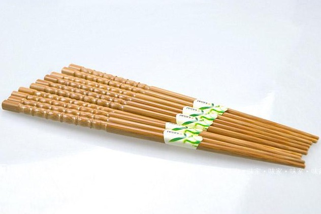 正品味家节节高升天然竹筷子十双精品碳化家用家庭原木筷子套装