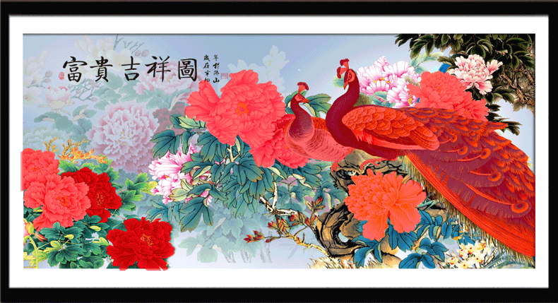 厂家直销义乌十字绣钻石秀一件代发diy钻石绣批发 富贵吉祥图二