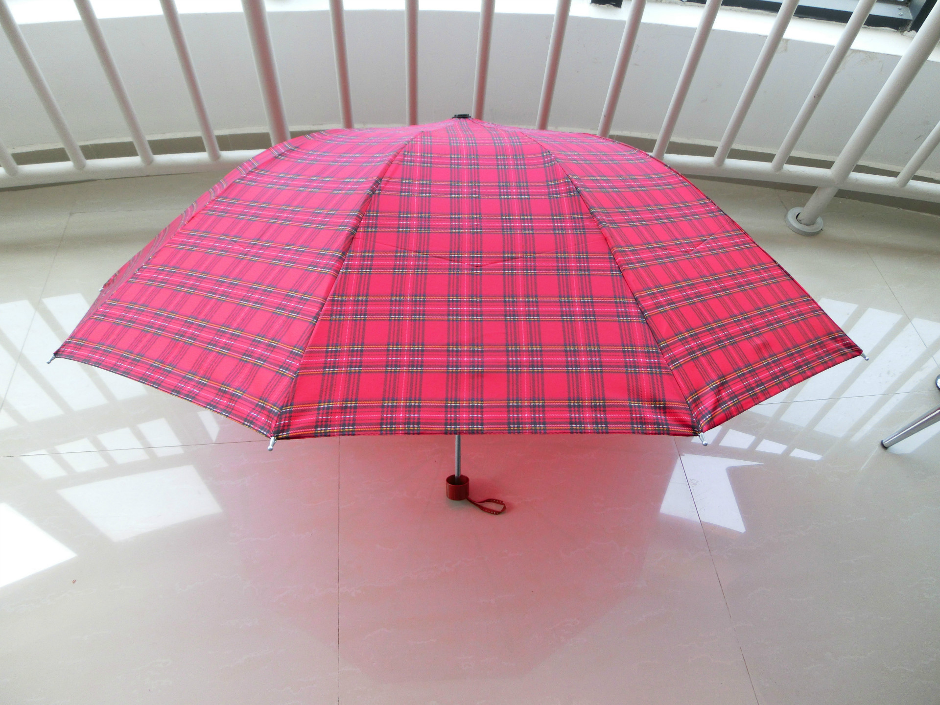 1901超大格子三折伞