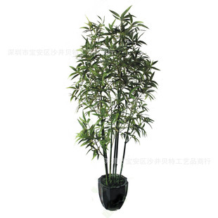 仿真金丝竹带叶绿色竹子植物 园艺展厅工程装饰假植物盆栽