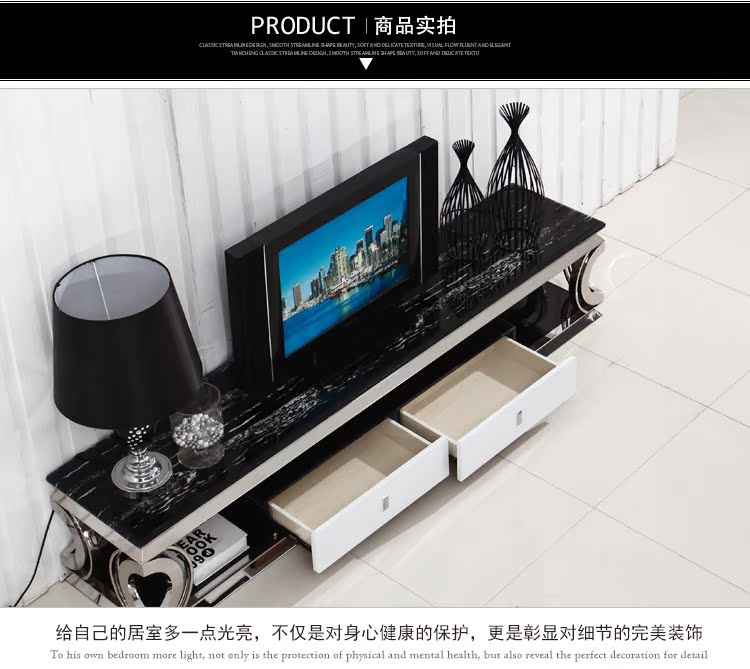 【佳优家具】现代高档不锈钢大理石地柜 615电视柜厂家特价直销