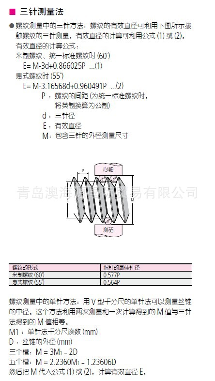 三針測量法