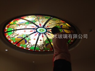 蒂凡尼 玻璃穹顶 欧式玻璃 彩色玻璃穹顶 彩绘玻璃穹顶 教堂玻璃