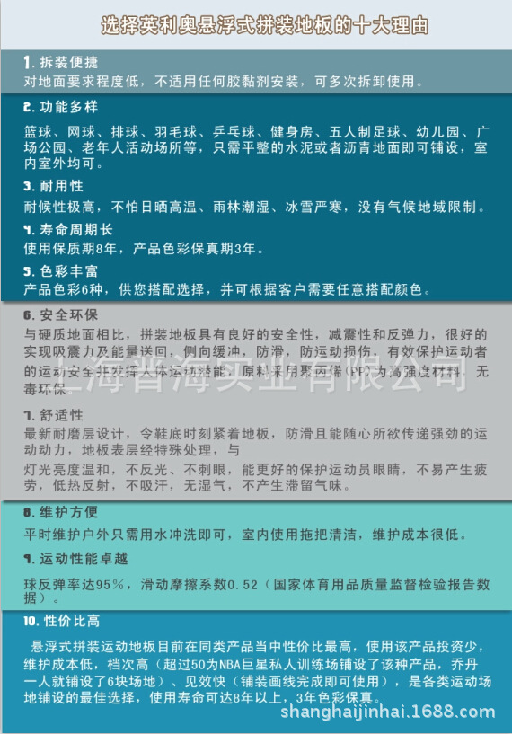 1选择英利奥悬浮式拼装地板的十大理由