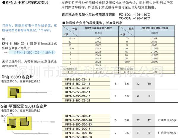 乾擾型箔式應變片 KFN1