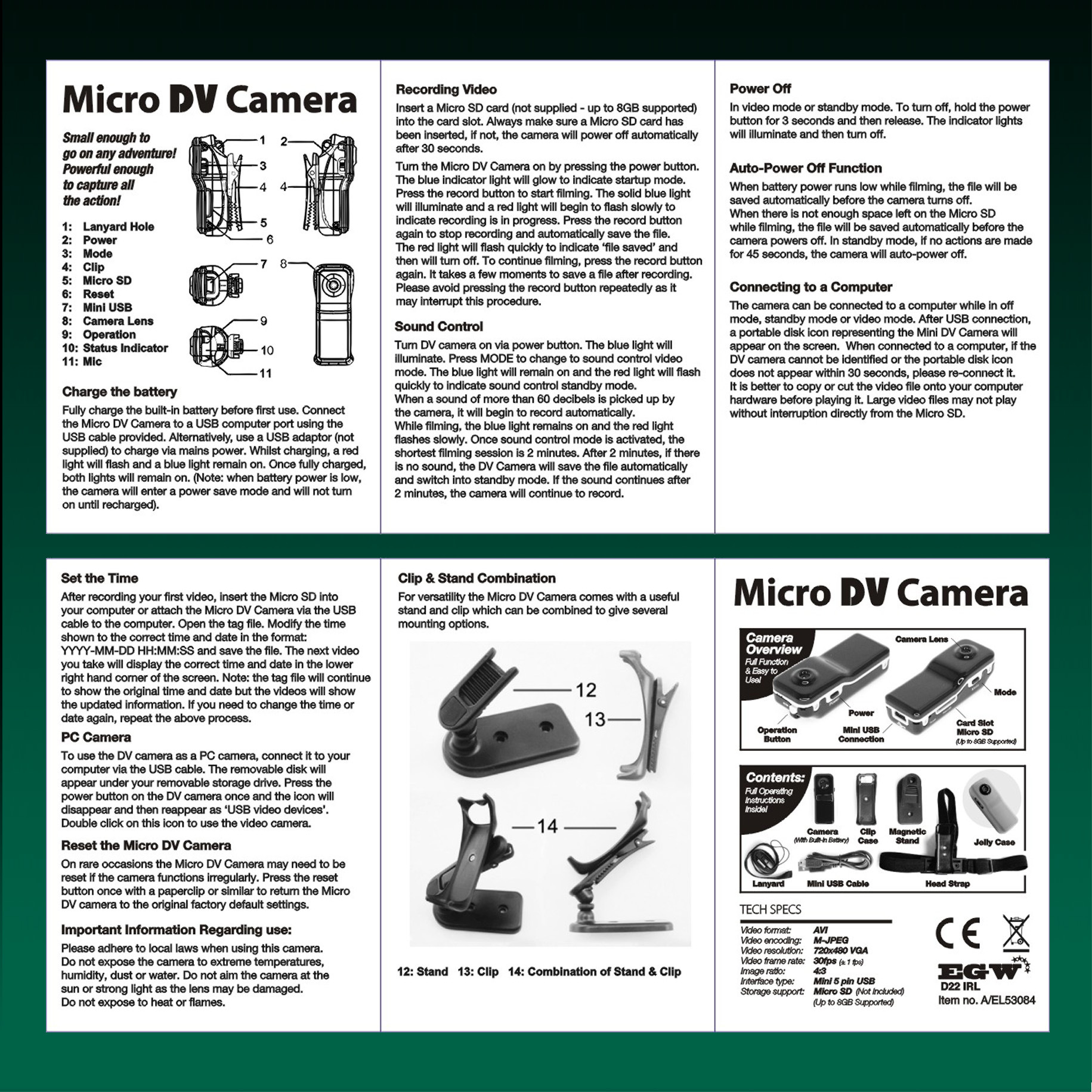 MICRO DV 2款說明書