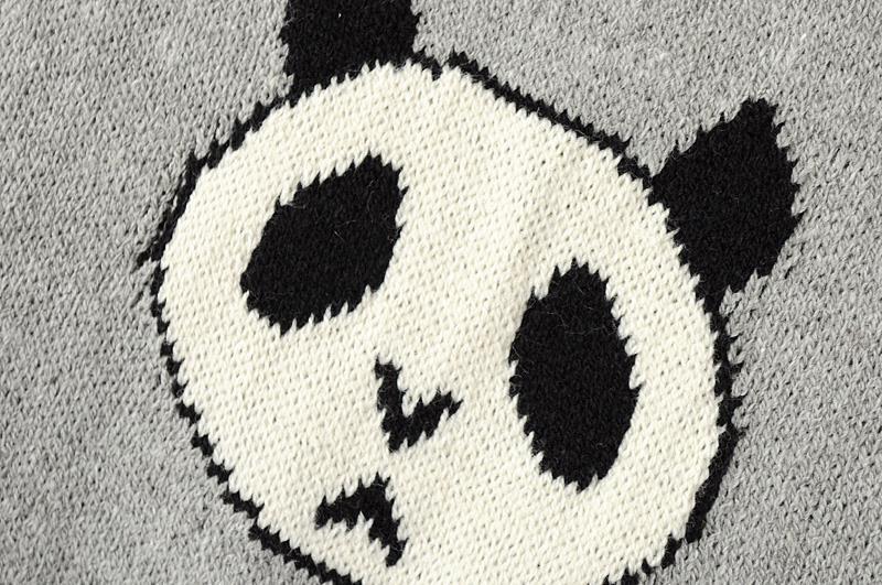 江苏苏州2014新款 女式百搭休闲熊猫图案休闲款针织衫 毛衣女5996价格