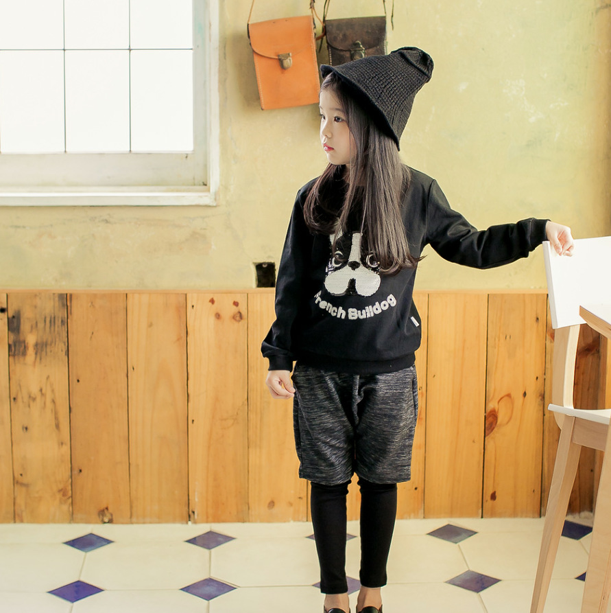 不倒绒卡通小狗卫衣