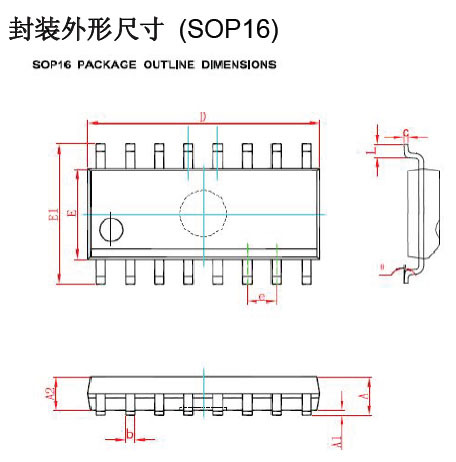 JW511封装SOP16示意图