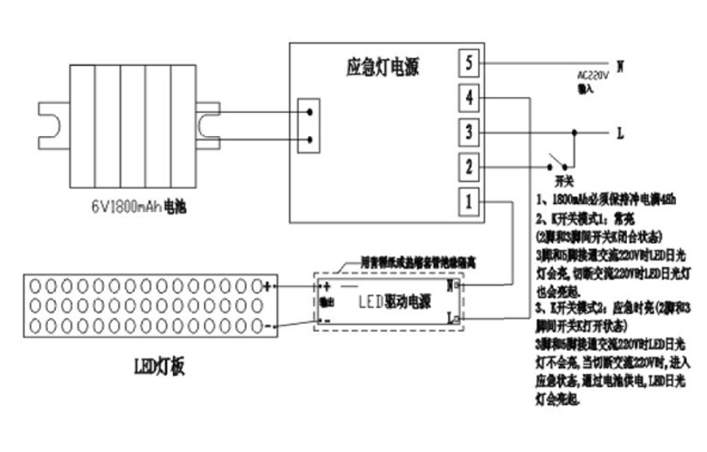 雷达感应日光灯电源日光灯专用10w应急电源不带电池 10w应急电源