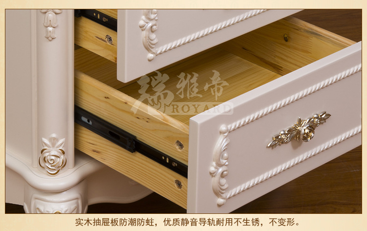 高档欧式床头柜 雕花实木床头柜 双门推拉床头柜 储物床头柜特价