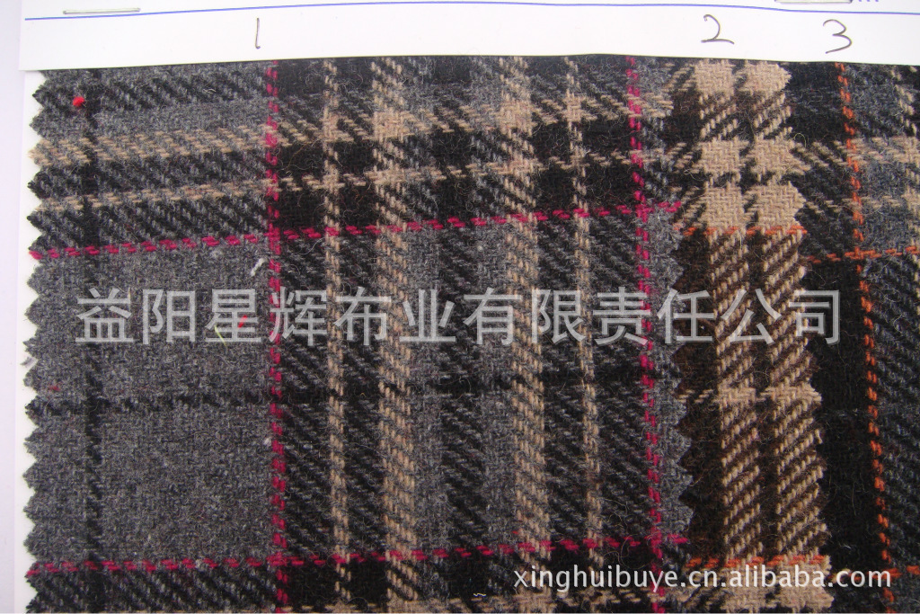 粗纺色织羊毛呢格子布童装女装抱枕靠枕服装面料,YK23