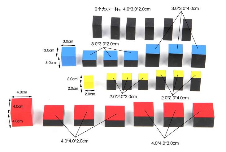 蒙氏教具 感官系列 蒙氏数学逻辑思维训练 三项式