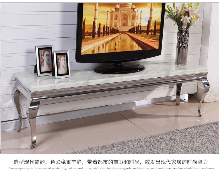 【佳优】 厂家直销金属配套客厅家具  现代不锈钢大理石电视柜