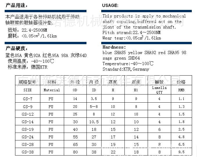 国产rotex-gs42 gs-42无齿隙弹性缓冲垫 星型八角垫 梅花弹性体