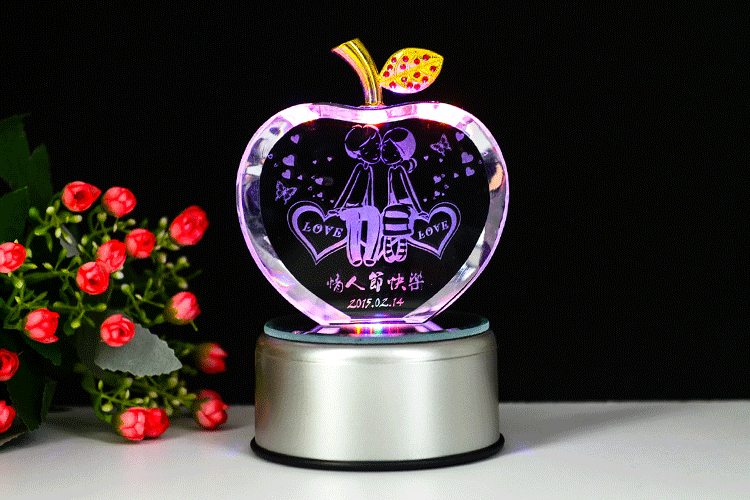 饰品,工艺品,礼品 其他工艺品 水晶工艺品 水晶苹果送老婆男女友摆件