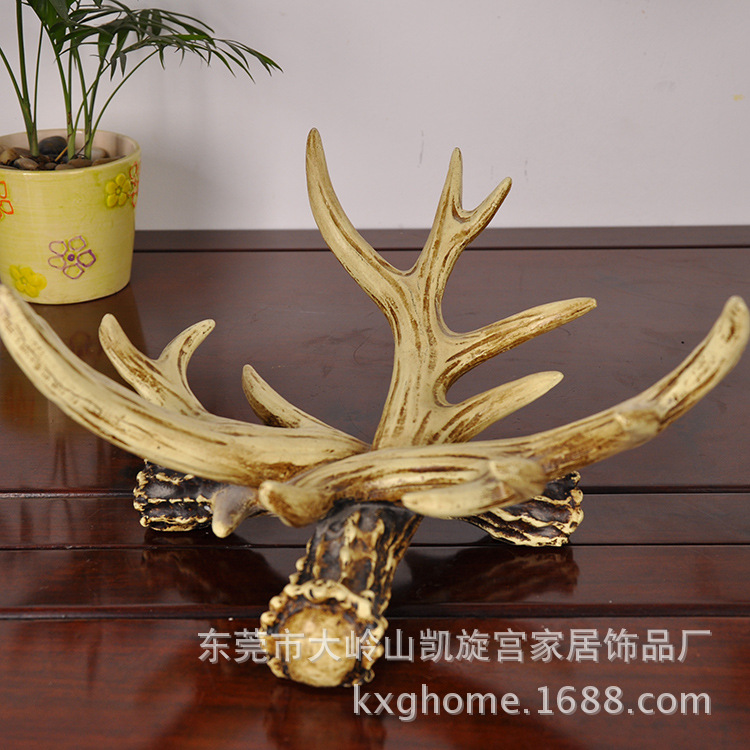 鹿角大号鱼鱼缸 水草缸 乌龟缸 客厅书房装饰品摆设 新房装饰品