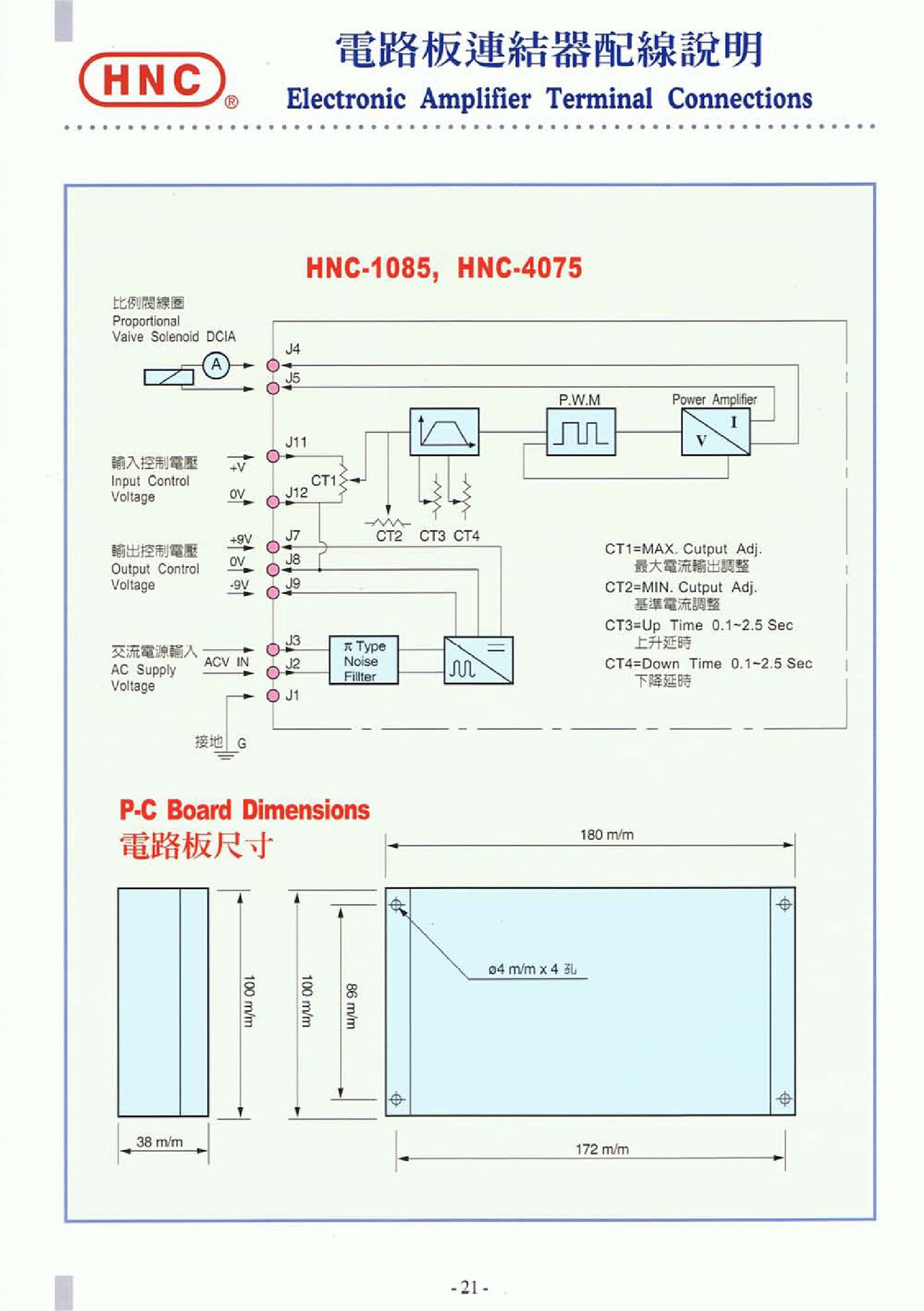 比例阀 台湾机立 hnc-1085 电子控制电路板