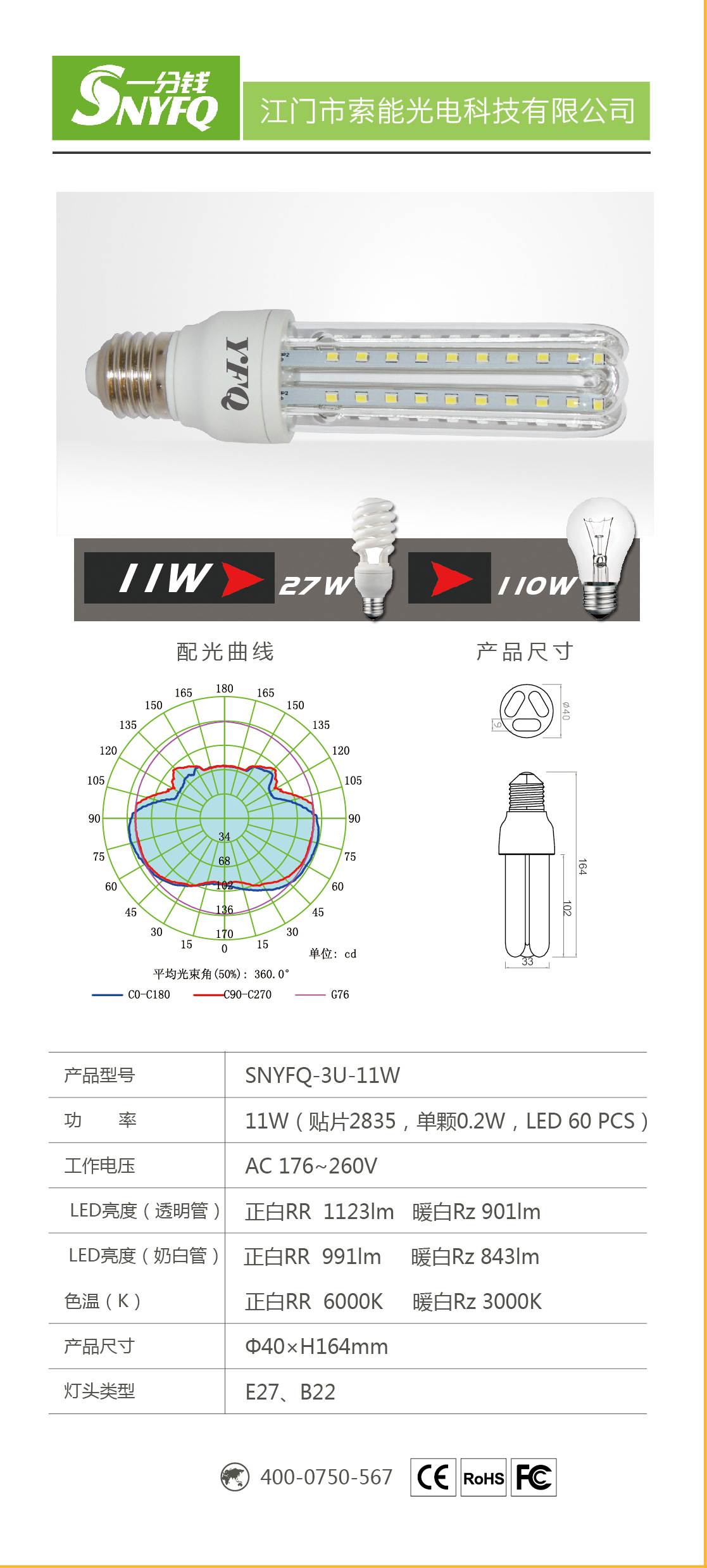 11W参数