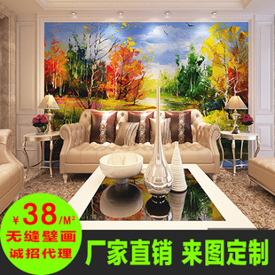 油画背景墙壁纸壁画