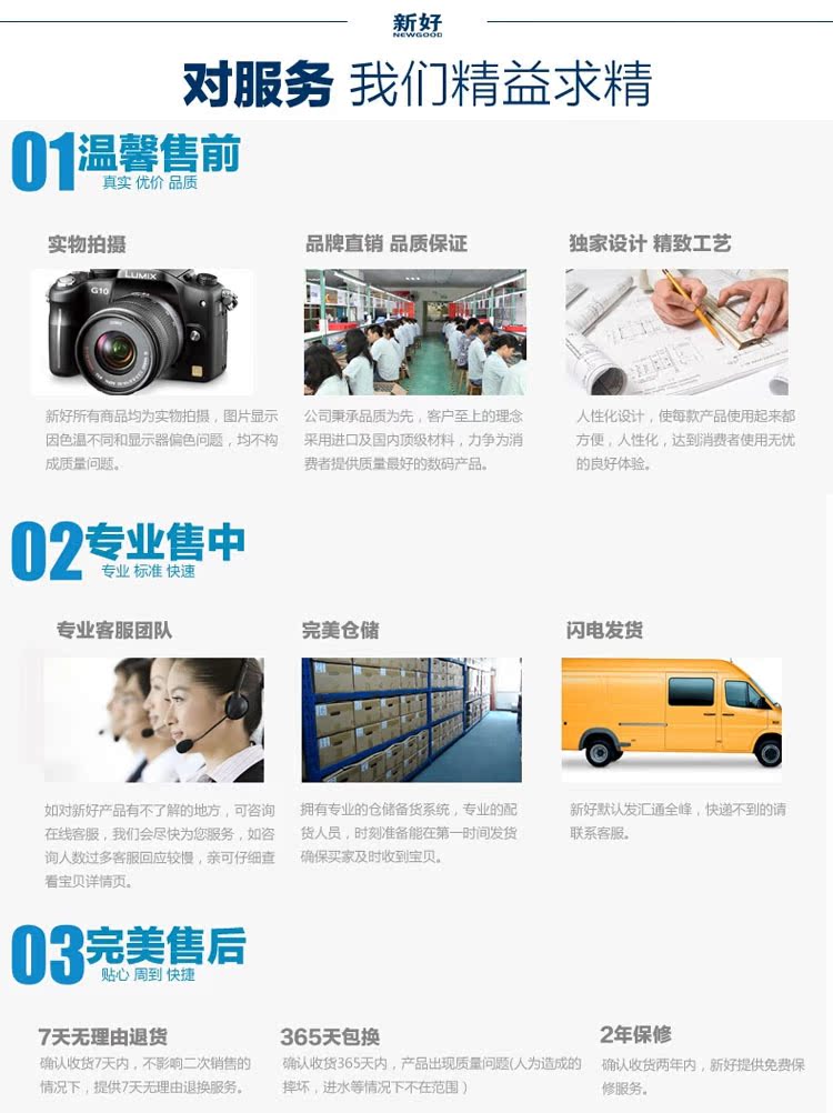 对服务我们精益求精