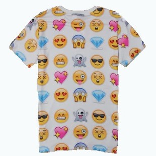 潮牌超萌3唯表情衣服 emoji短袖半袖 男女情侣装表情t恤