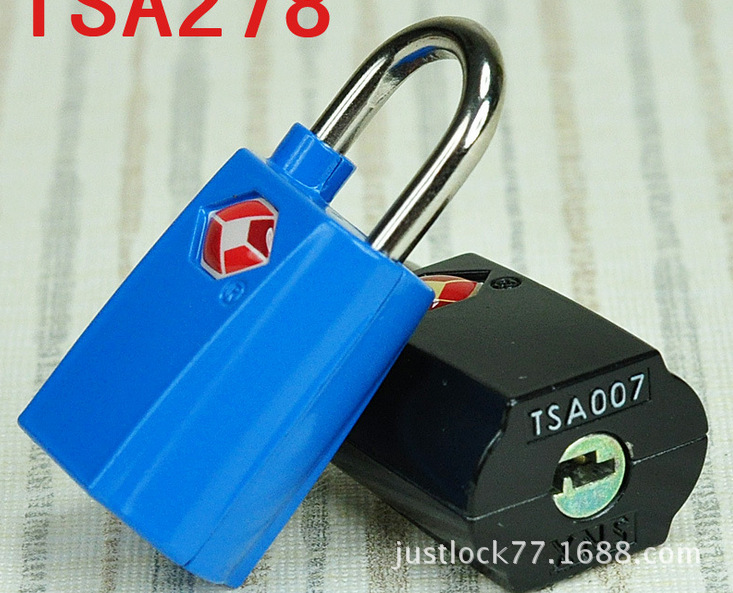 tsa278箱包挂锁海关钥匙锁tsa行李箱包锁锌合金海关安检专用锁