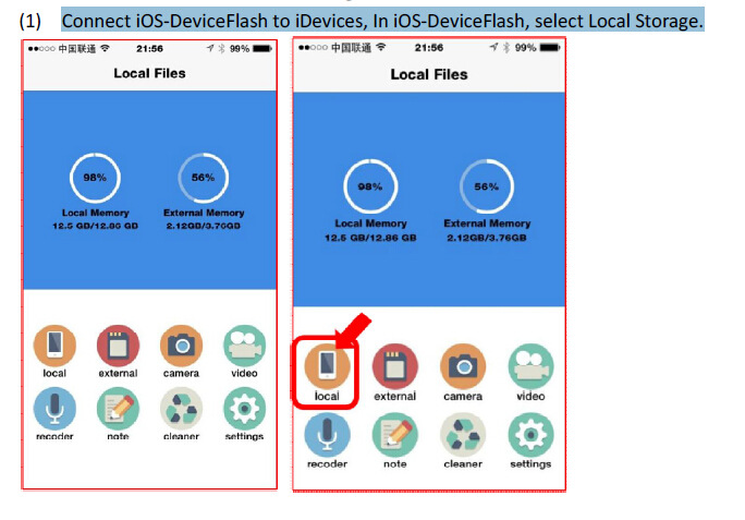 连接到iOS设备deviceflash，在iOS devic