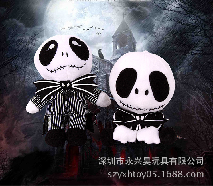 disney jack魔鬼杰克公仔玩偶惊魂骷髅鬼恶搞毛绒 万圣节礼物