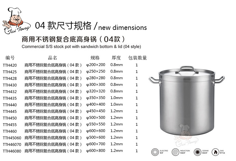 不锈钢汤桶酒店多用桶复合底商用汤锅 04款双耳锅厚底大汤桶