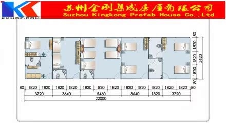 k型活动房宿舍平面图