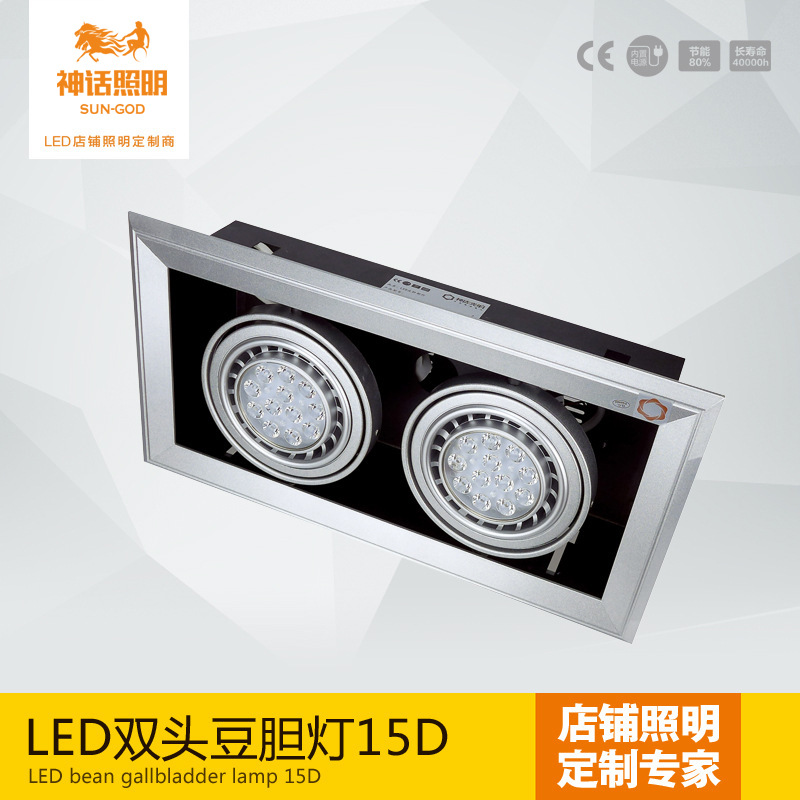 厂家热卖,LED双头豆胆灯,格栅射灯,商铺照明灯,8024
