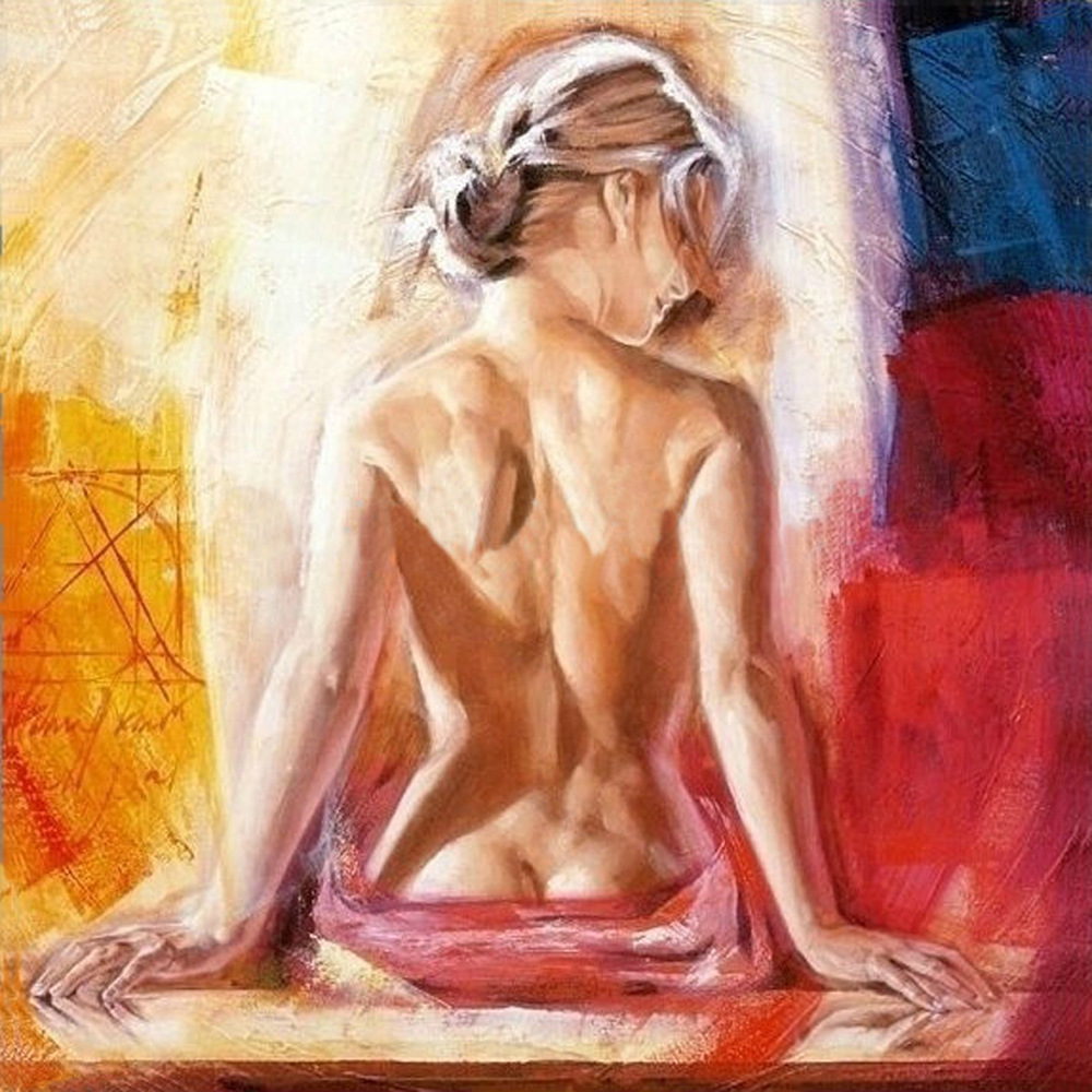 现代抽象装饰画 人物背景画 性感人体画 人体艺术画 纯手绘油画