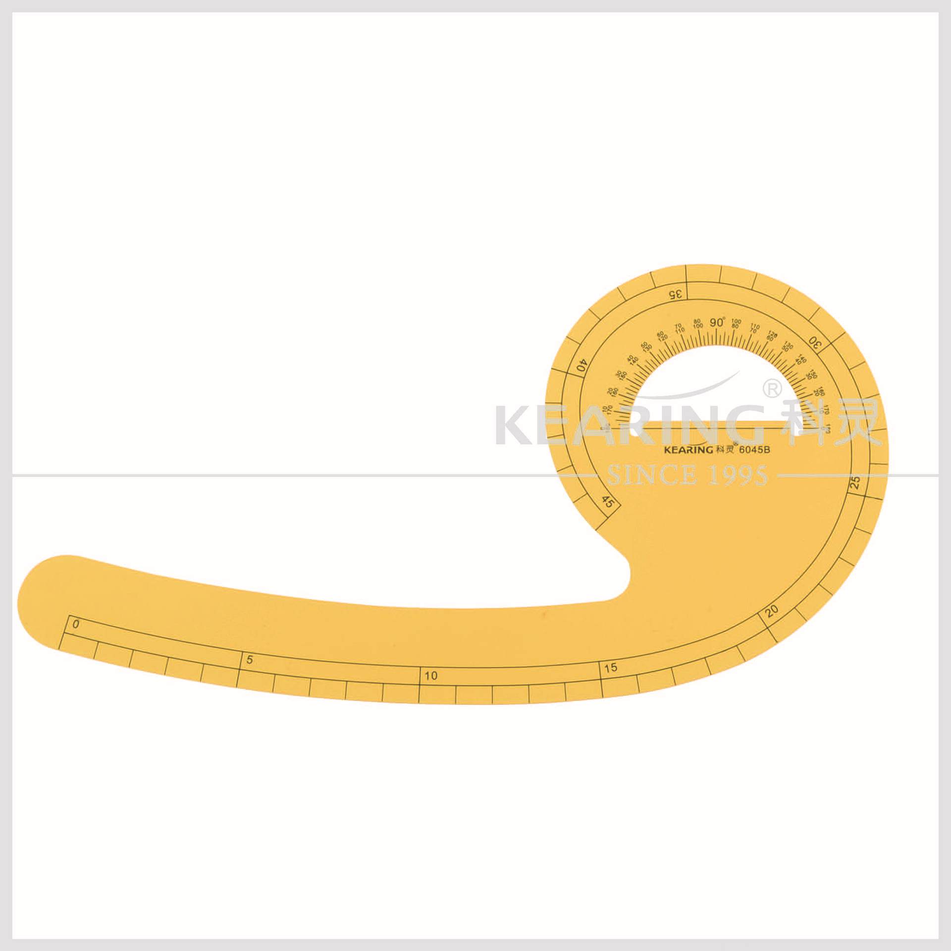 科灵透明6字尺 经济型袖山尺 服装制版尺 表面印刷 曲线板 6045b