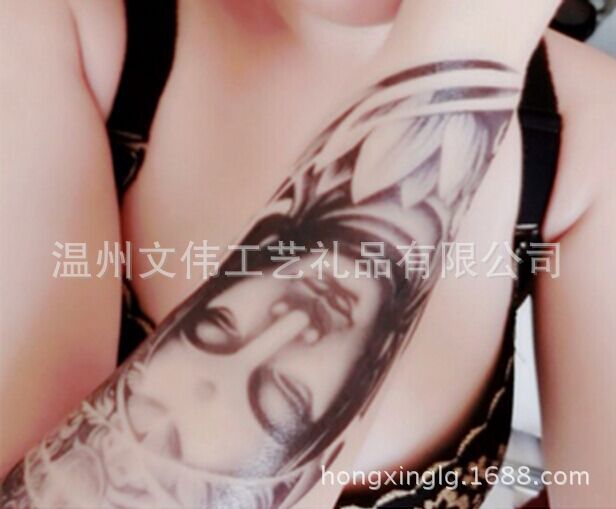 纹身贴 防水男女 鲤鱼跃龙门 个性花臂图腾 持久刺青 ...