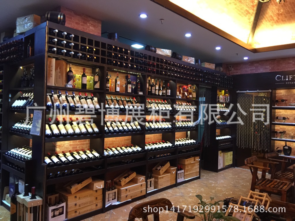 高档洋酒烤漆展示柜 品牌白酒展示柜 商超酒水货架定做厂家直销