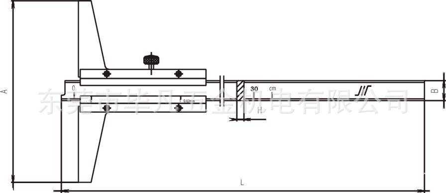 54 深度游标卡尺结构尺寸图