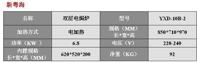 0001 YXD-10B-2 double electric oven