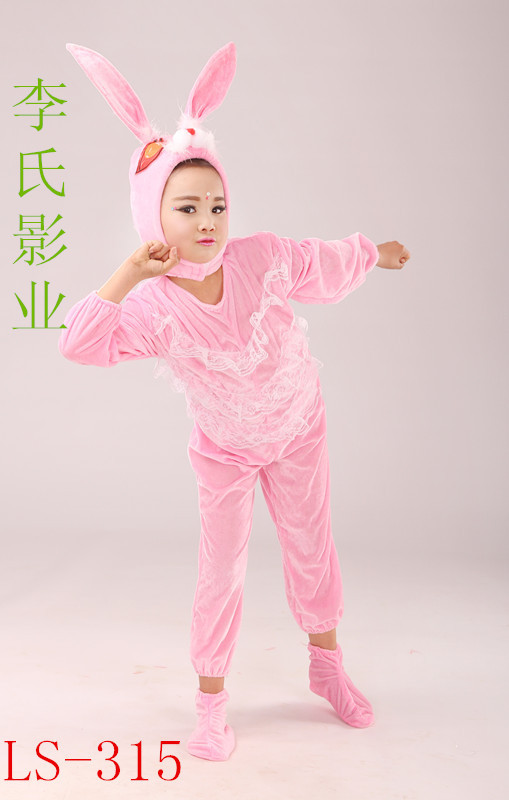 小兔子舞蹈服连体裤演出服儿童 女童舞蹈表演服 粉色批发