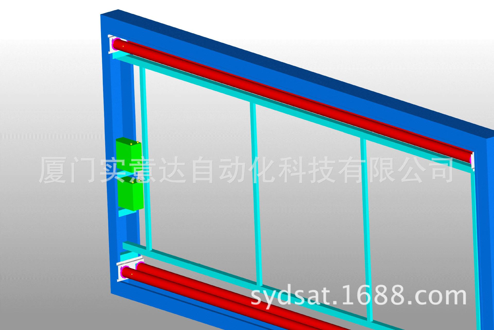 公交车亭双面滚动主箱体内部结构