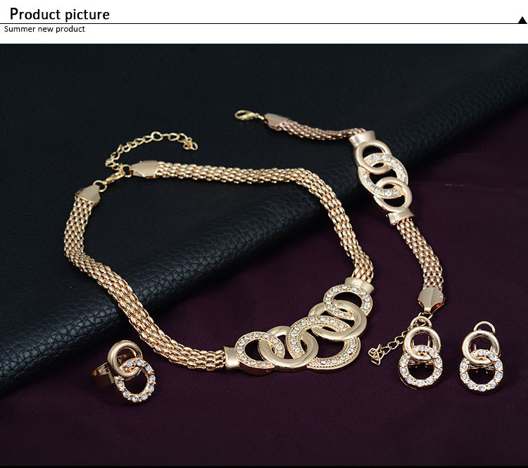 Occident alloy Inlaid stones sets ( Golden ) NHXS0158