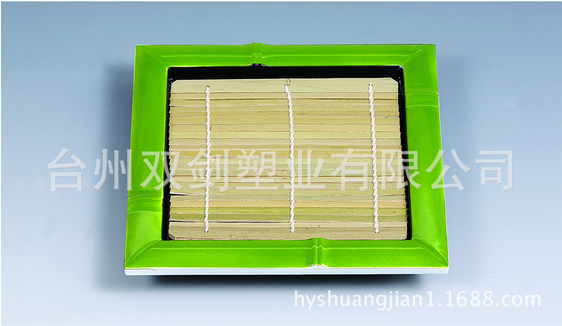 塑料日韩盛器,方形,弧形,带竹帘子,专业料理盛,仿竹,E-07