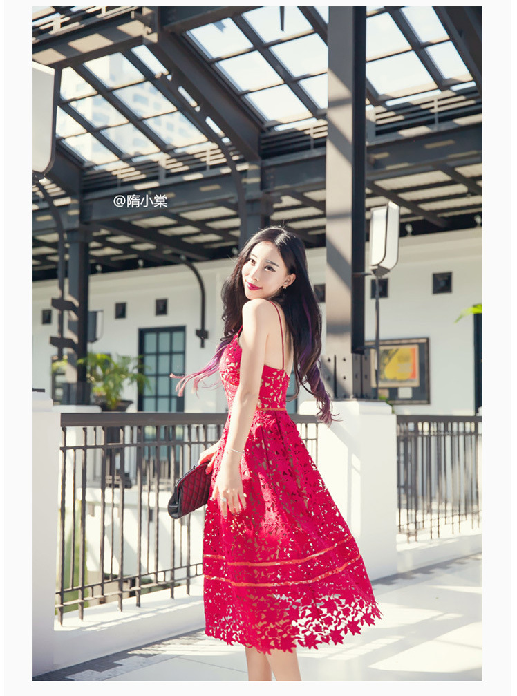 The Newmont, 035 #2015 summer new Ching Ching Dynasty small-tong network red lace water-soluble Openwork strap dresses red XL pictures, price, brand platters! Elections are good character, the national distribution, so why buy now enjoy more preferential! Health