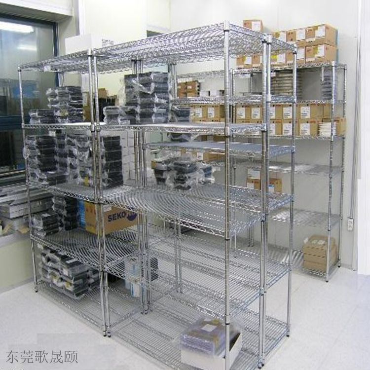线网货架物料架仓库smt车间无尘室专用防尘防静电不锈钢线网货架