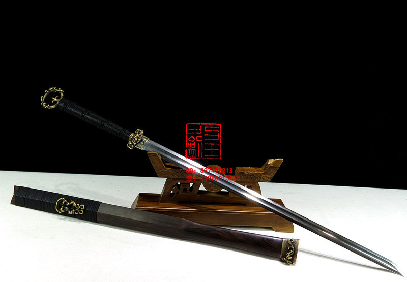 龙泉刀剑\花纹钢烧刃璃虎环首刀\唐刀\未开刃\品质保证\可定制