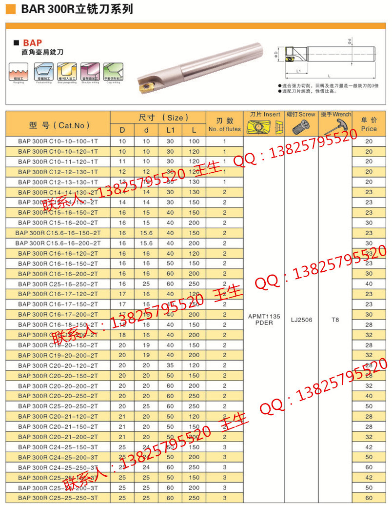 品牌:kaili 型号:bap  300r(400r)立铣刀杆系列 材质:高碳钢 规格:bap