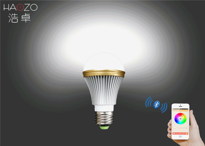 led 蓝牙灯泡 手机蓝牙调节灯光亮度音乐变色七彩无线遥控变色