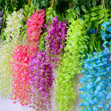 廠家直銷婚慶裝飾花 仿真紫藤花 豆花假花絹花拱門永生花藤條批發